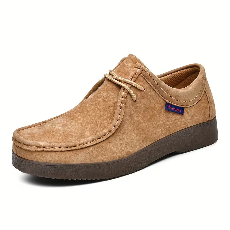 Casual schoenen van varkensleer met antislip rubberen zool