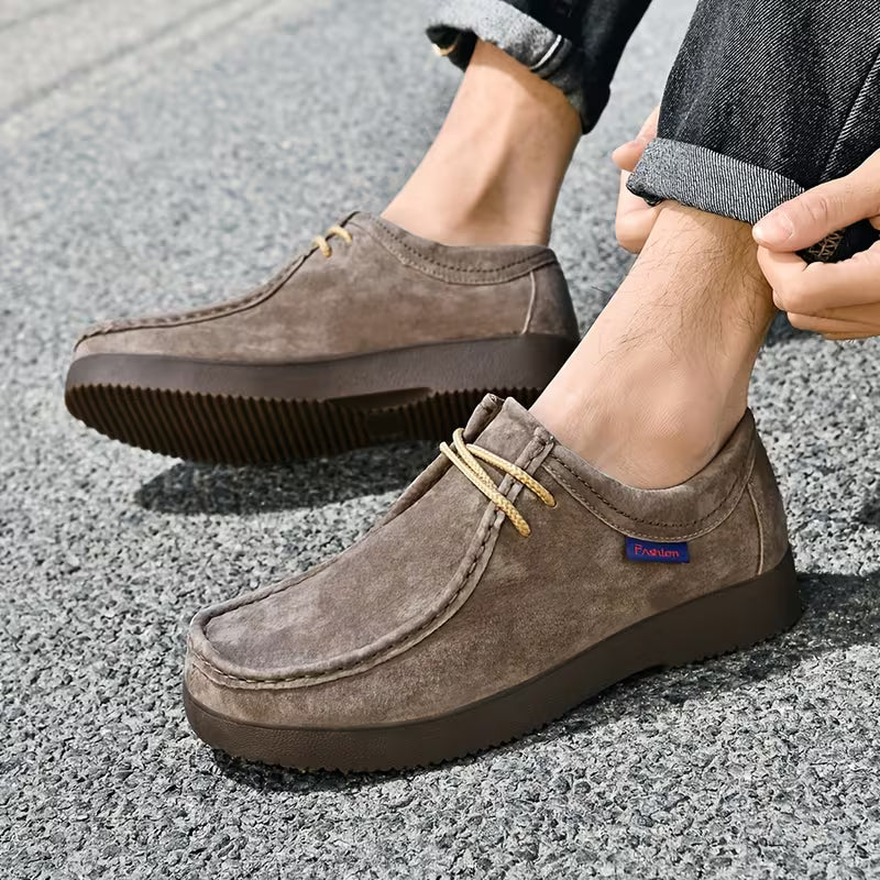 Casual schoenen van varkensleer met antislip rubberen zool