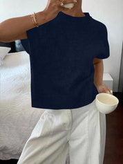 Casual trui met korte mouwen en ronde hals