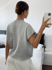 Casual trui met korte mouwen en ronde hals