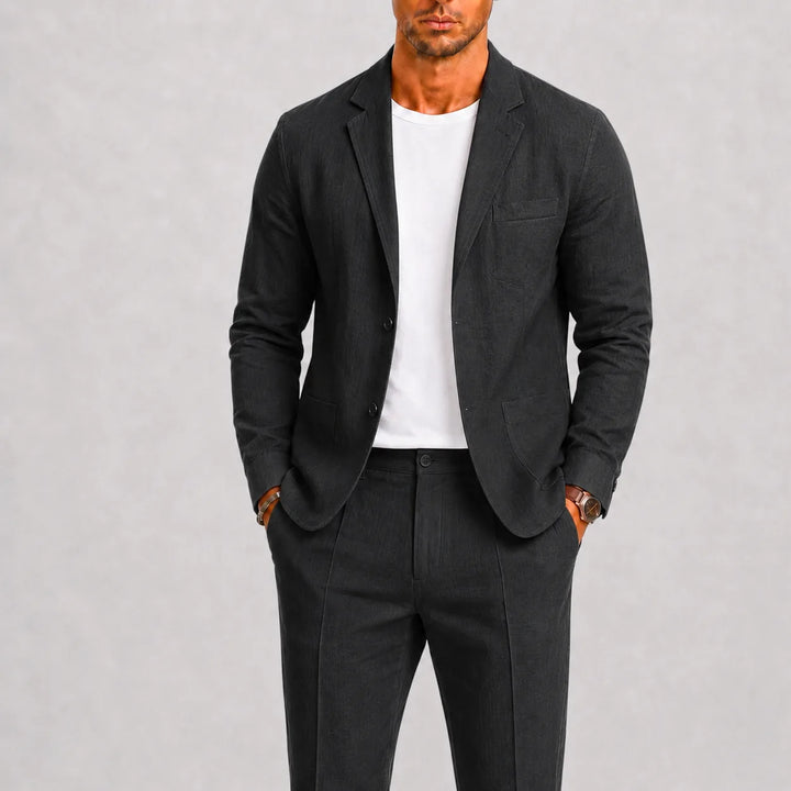 Linnen pak met slim fit