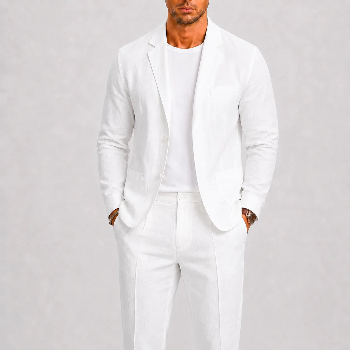 Linnen pak met slim fit
