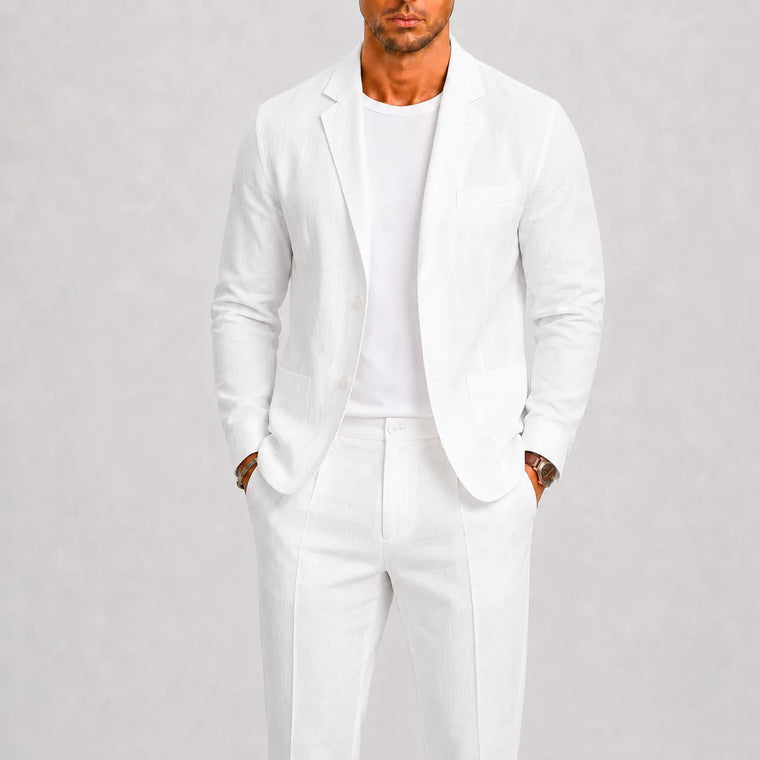 Linnen pak met slim fit
