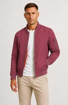 Oversized bomberjack met oranje voering