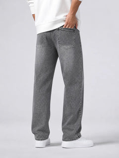 Straight jeans met grijze wassing