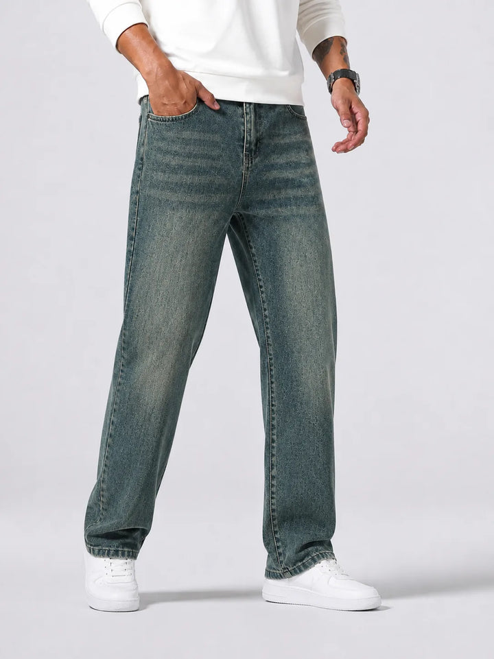 Straight jeans met grijze wassing