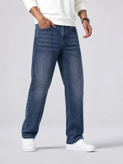Straight jeans met grijze wassing