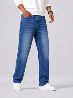 Straight jeans met grijze wassing