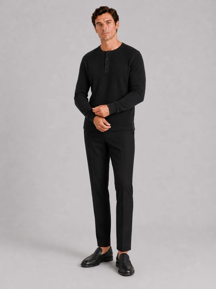 Longsleeve waffle knit shirt