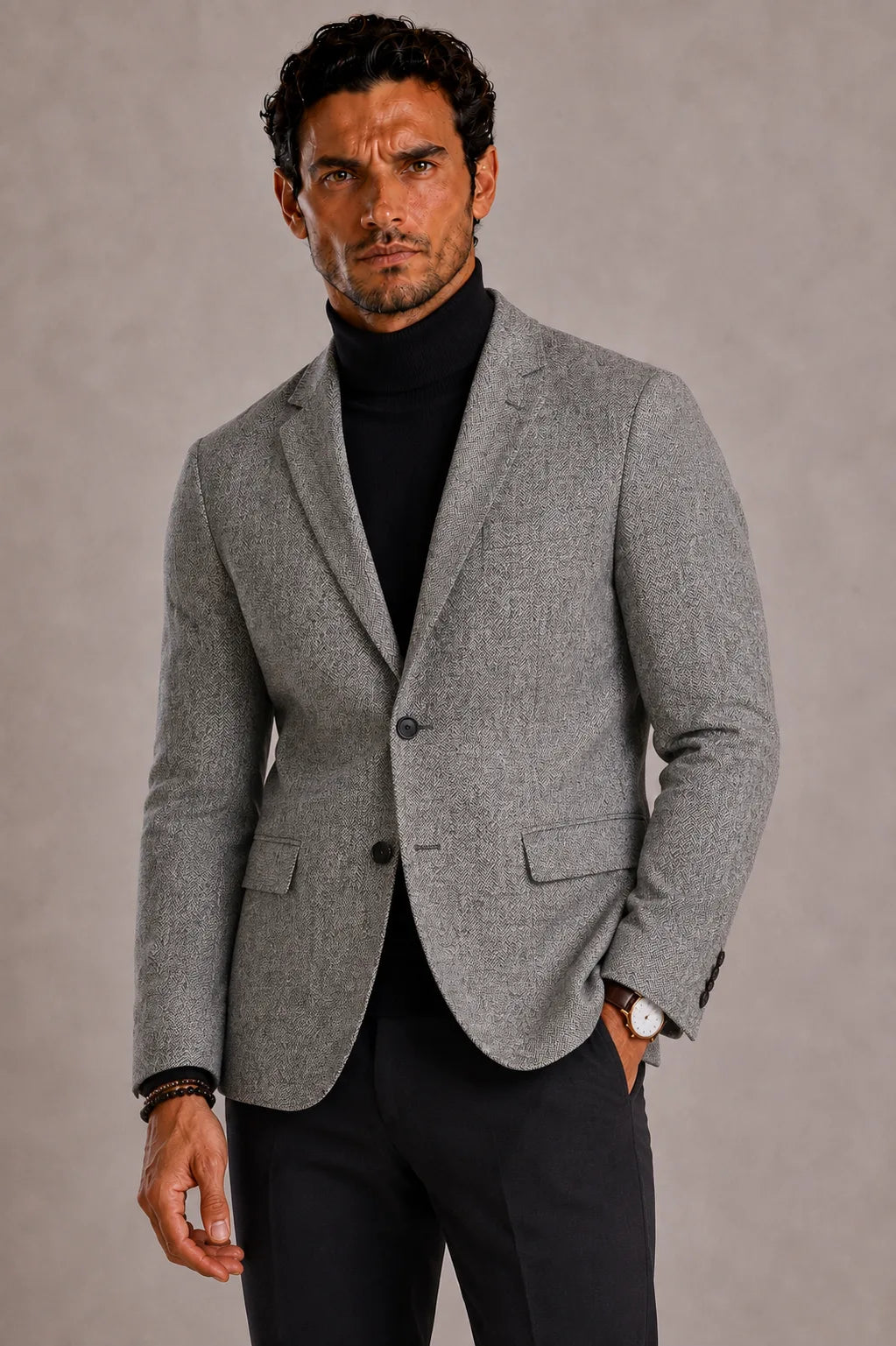 Slim fit blazer met notch lapel