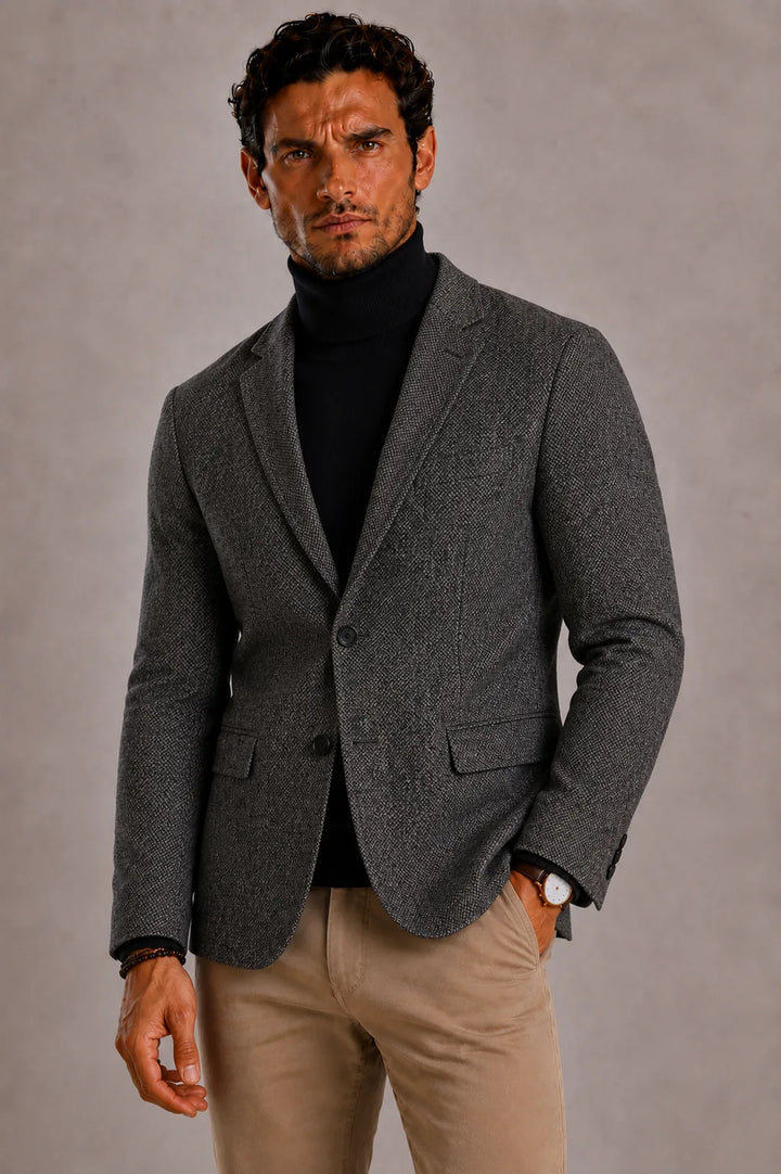 Slim fit blazer met notch lapel
