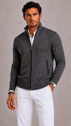 Vest met hoge kraag en rits