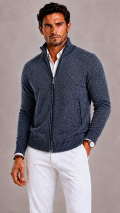 Vest met hoge kraag en rits