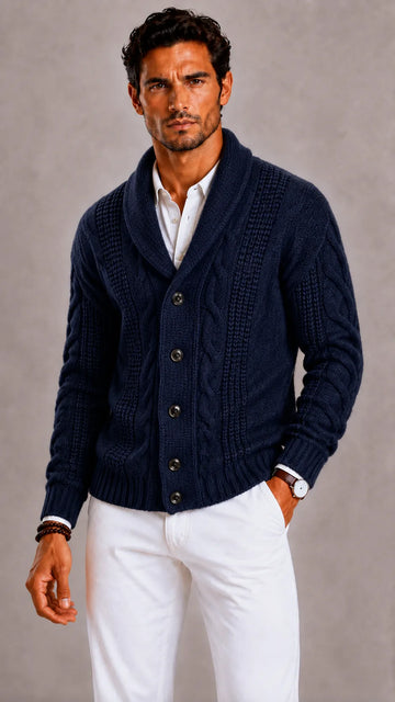 Gebreide cardigan met shawl collar