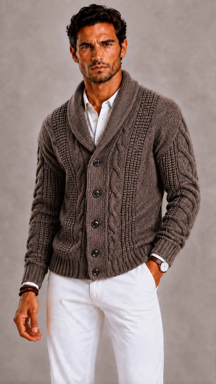 Gebreide cardigan met shawl collar