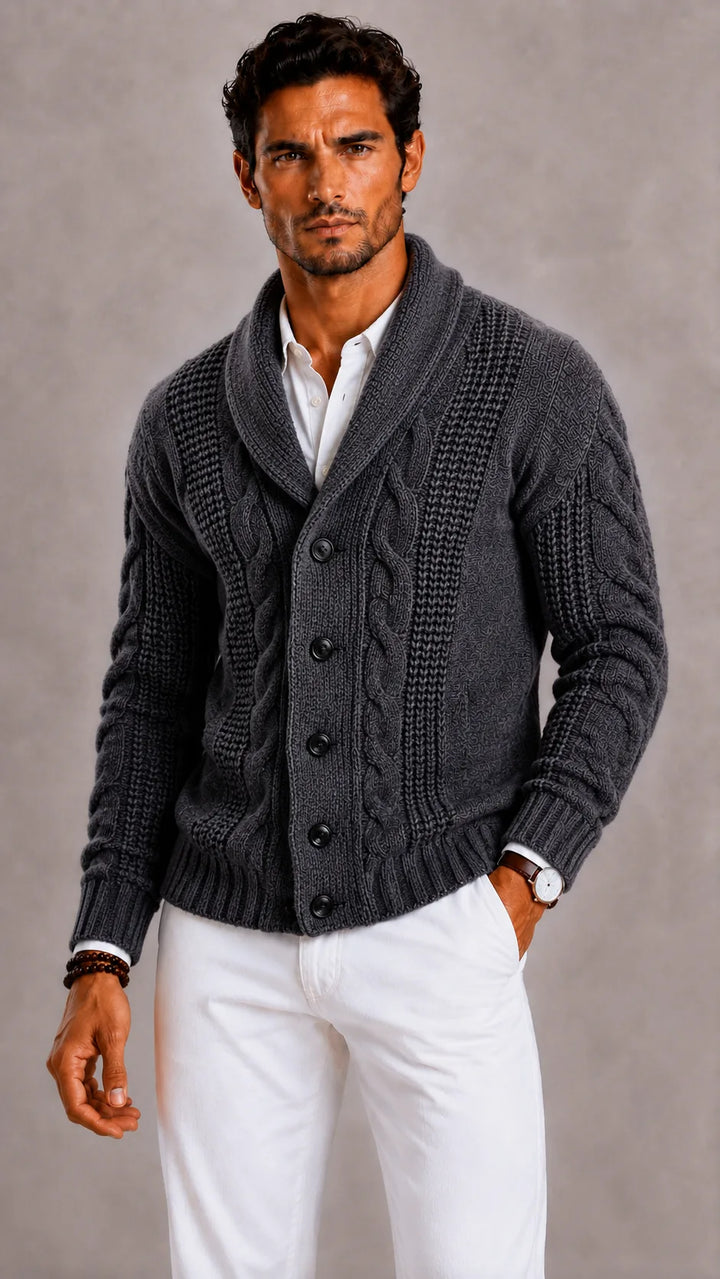 Gebreide cardigan met shawl collar