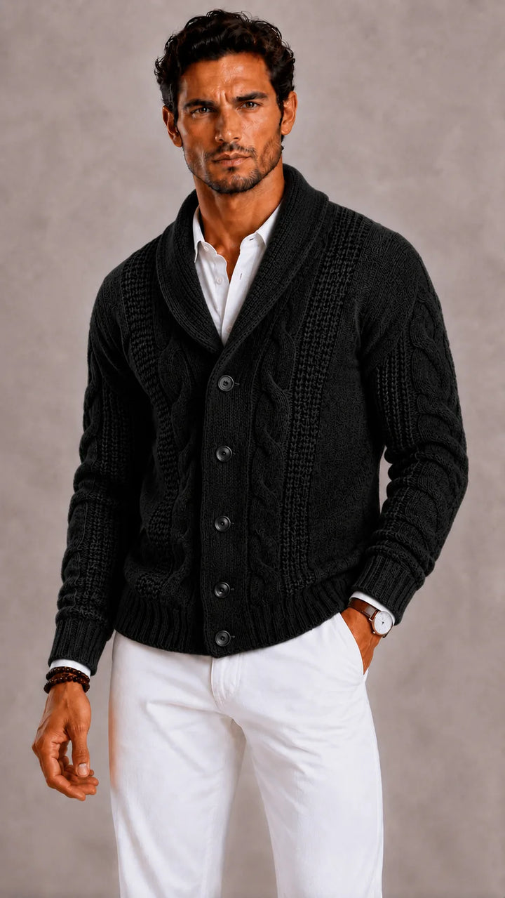 Gebreide cardigan met shawl collar