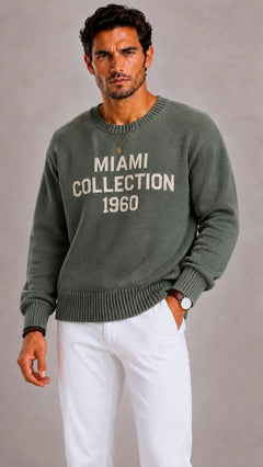 Oversized trui met text print