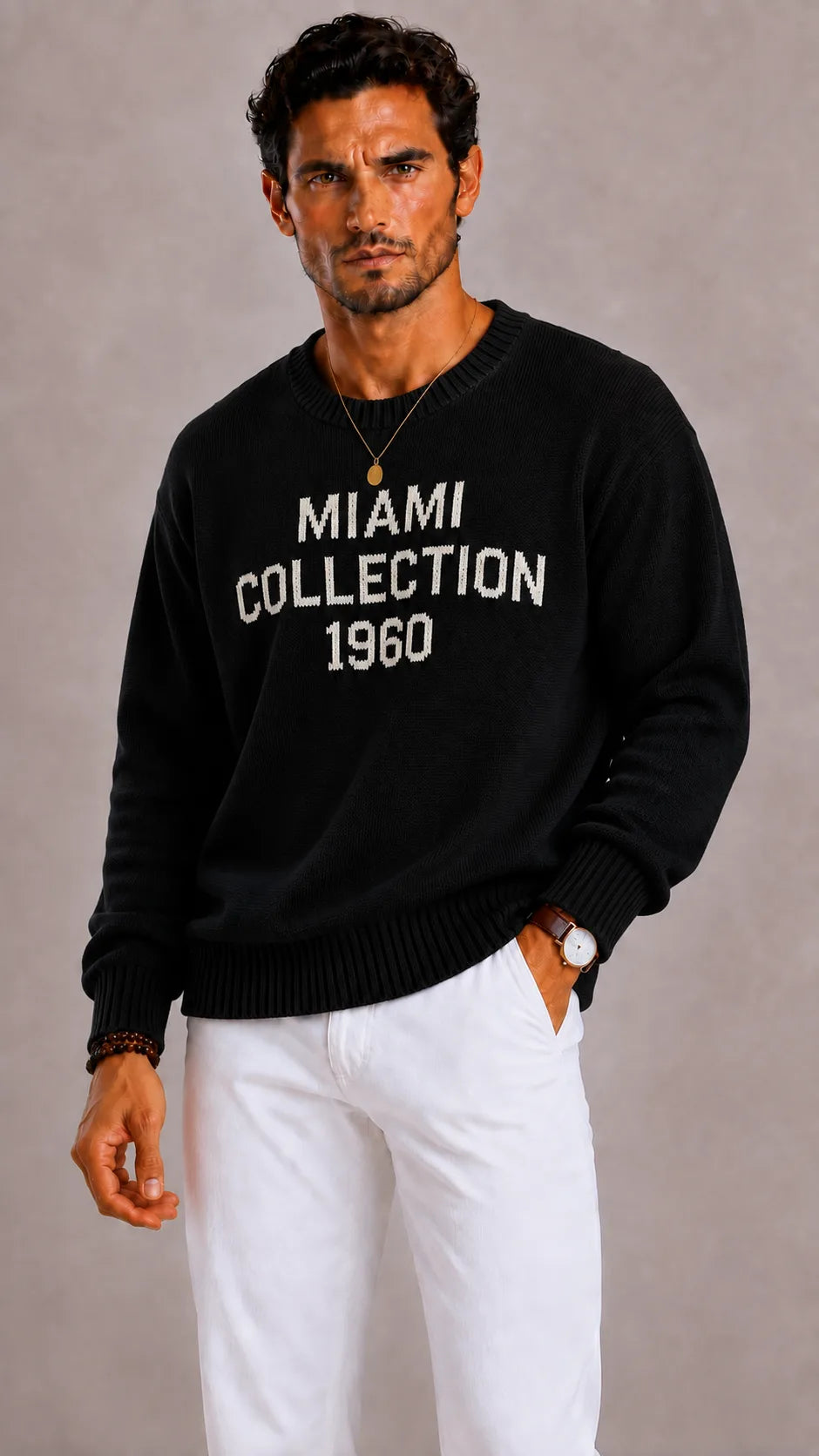 Oversized trui met text print