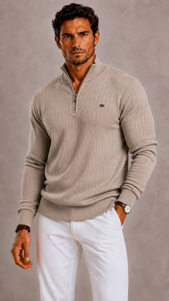 Zip-up trui met hoge kraag