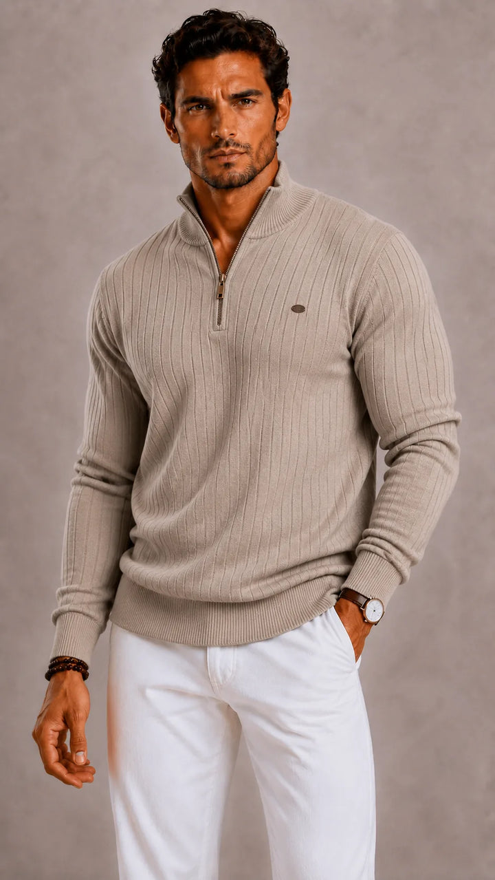 Zip-up trui met hoge kraag