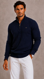 Zip-up trui met hoge kraag
