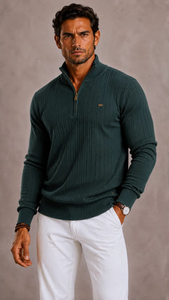 Zip-up trui met hoge kraag