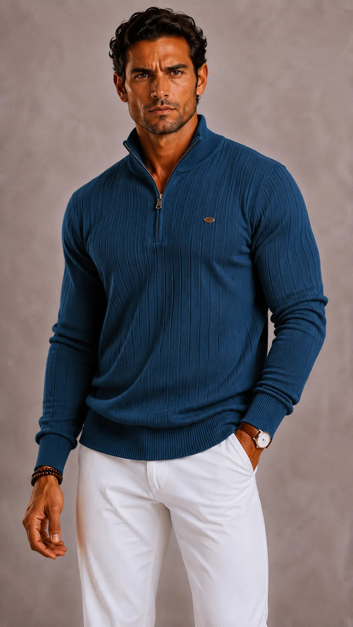 Zip-up trui met hoge kraag