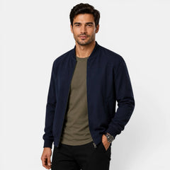 Bomberjack met ribbed details
