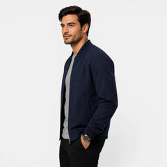 Bomberjack met ribbed details