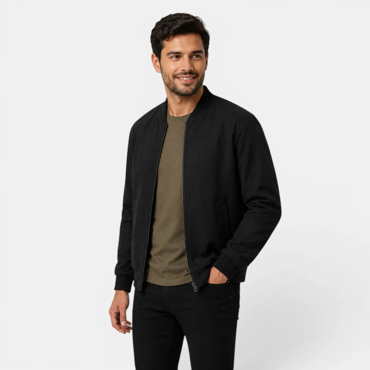 Bomberjack met ribbed details