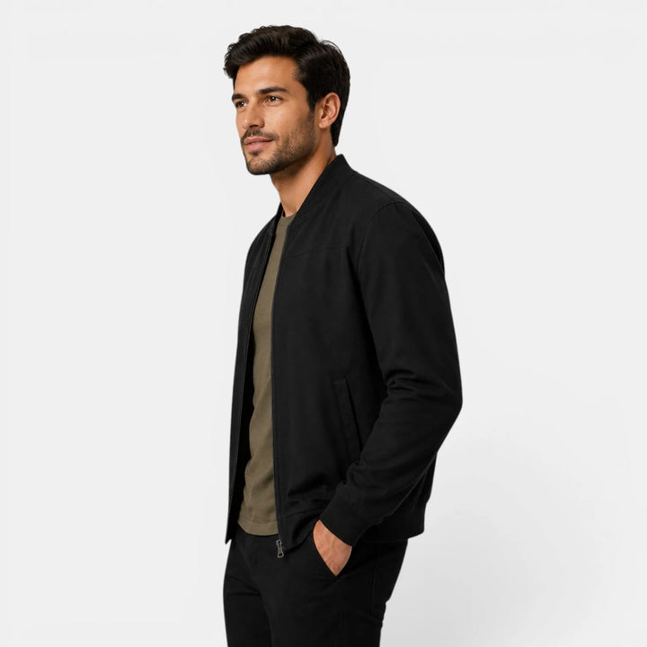 Bomberjack met ribbed details