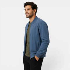 Bomberjack met ribbed details