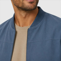 Bomberjack met ribbed details