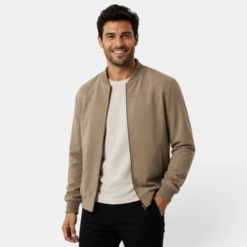 Bomberjack met ribbed details