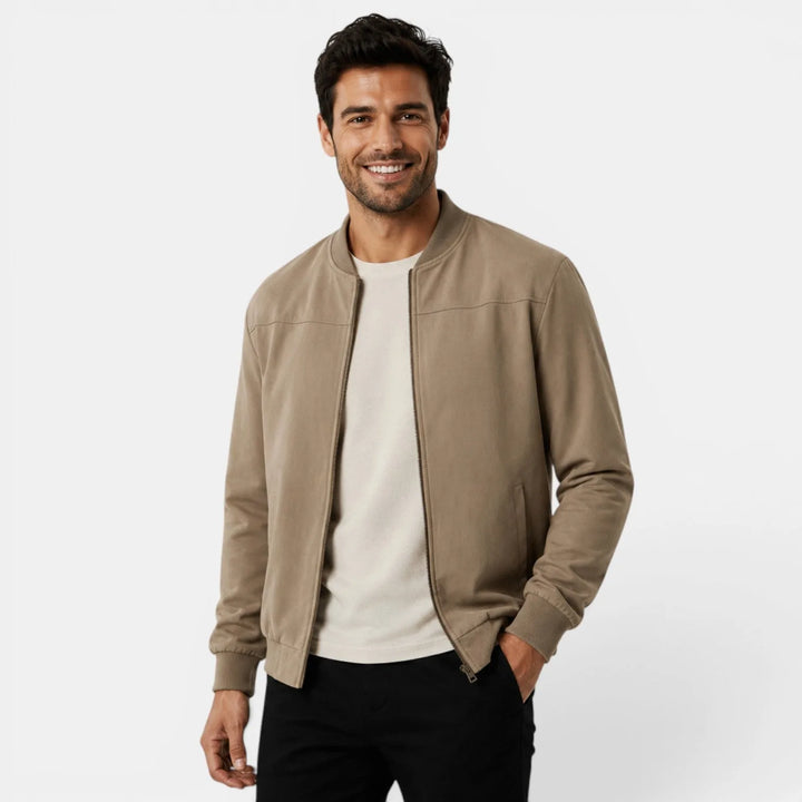 Bomberjack met ribbed details
