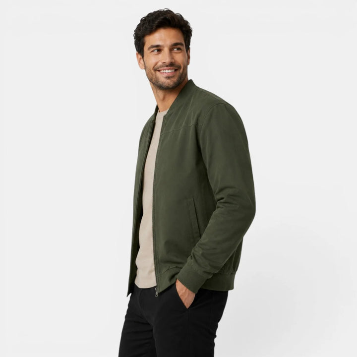 Bomberjack met ribbed details