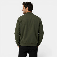 Bomberjack met ribbed details
