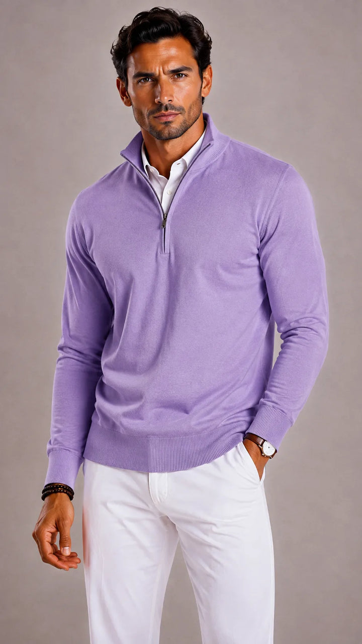 Slim fit trui met half-zip
