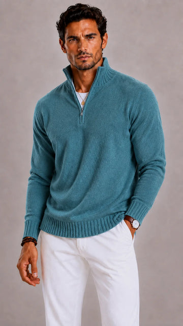 Zip-up trui met hoge kraag