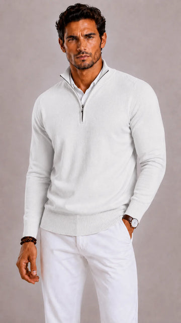 Slim fit trui met half-zip