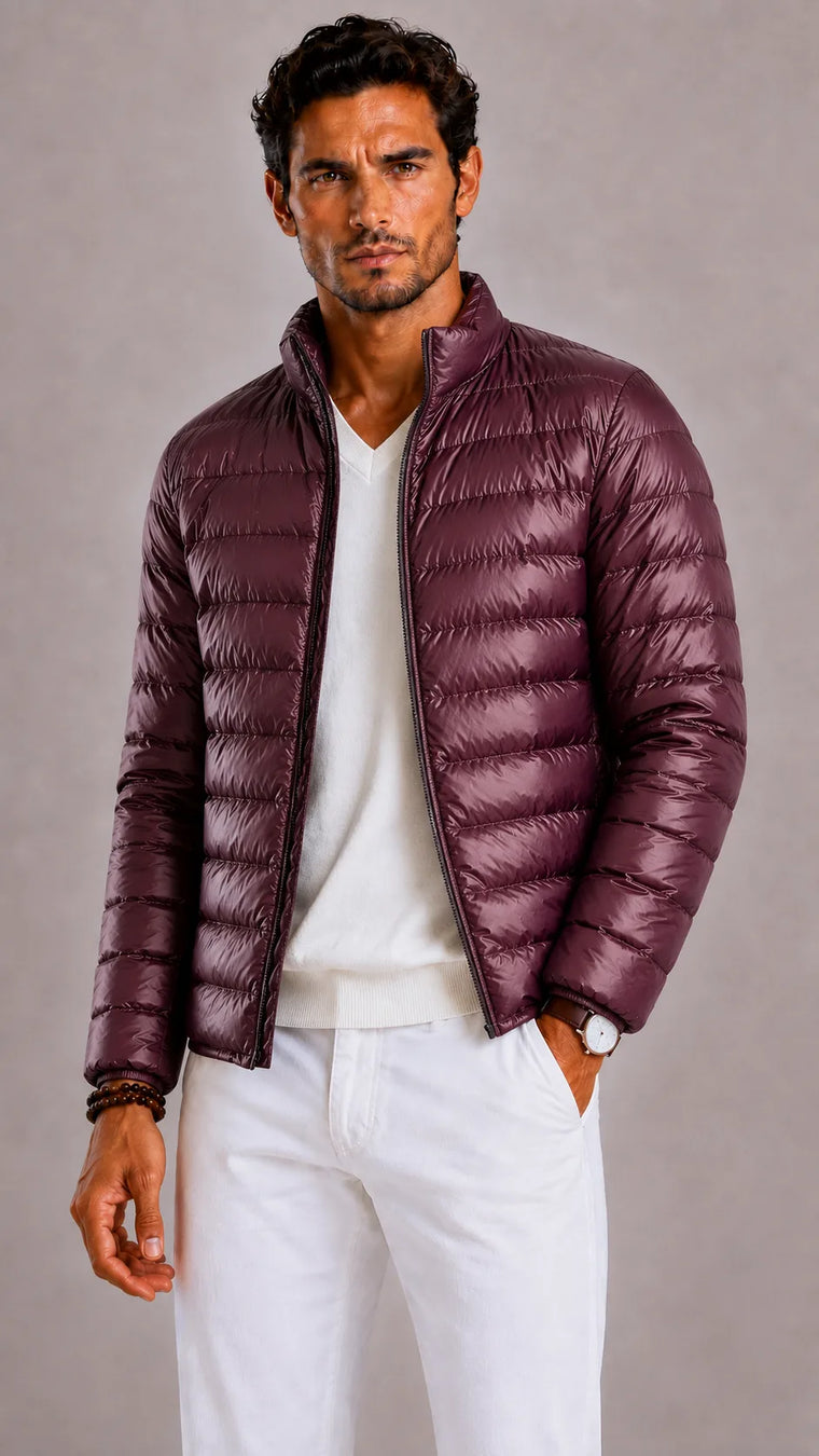 Puffer jacket met quilted design