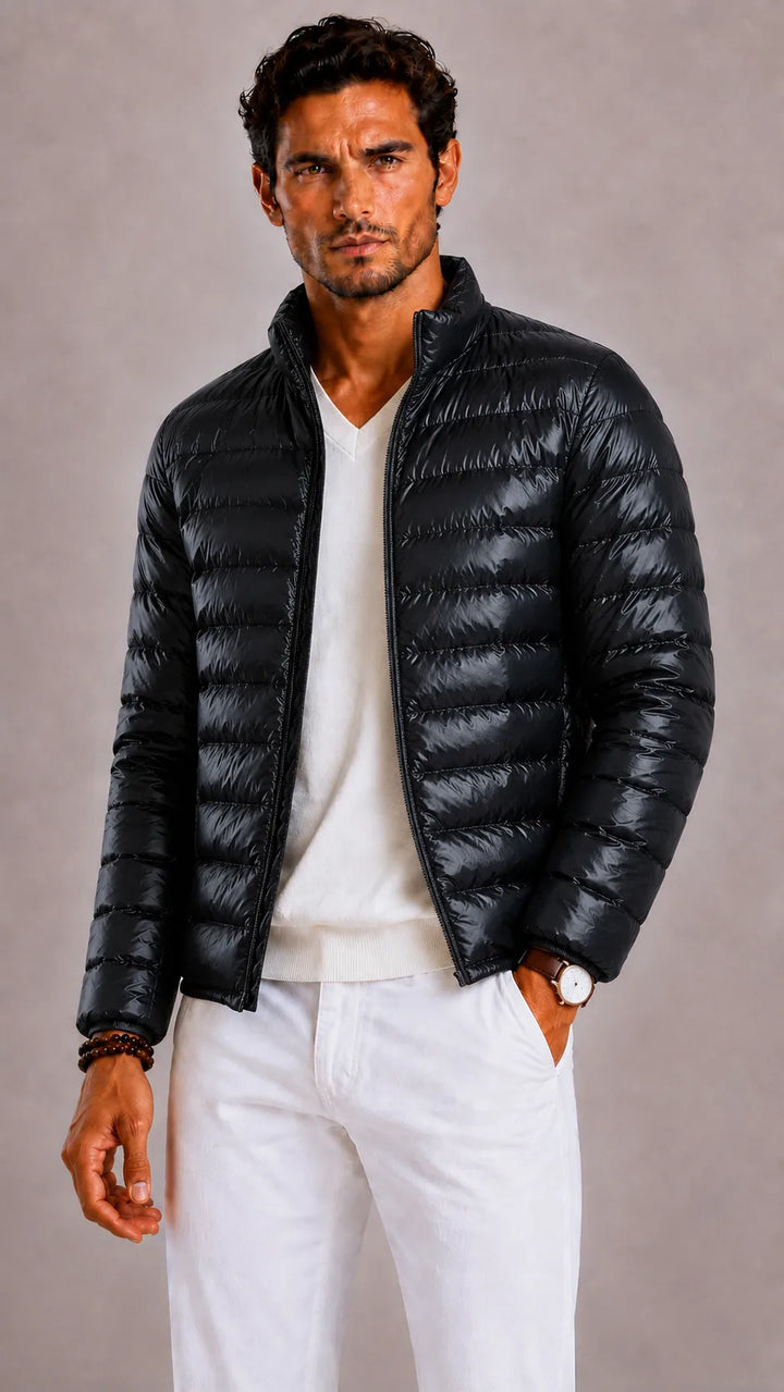 Puffer jacket met quilted design