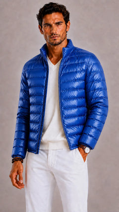 Puffer jacket met quilted design