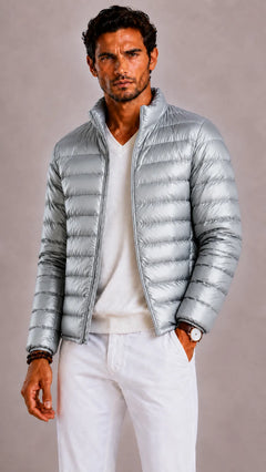 Puffer jacket met quilted design