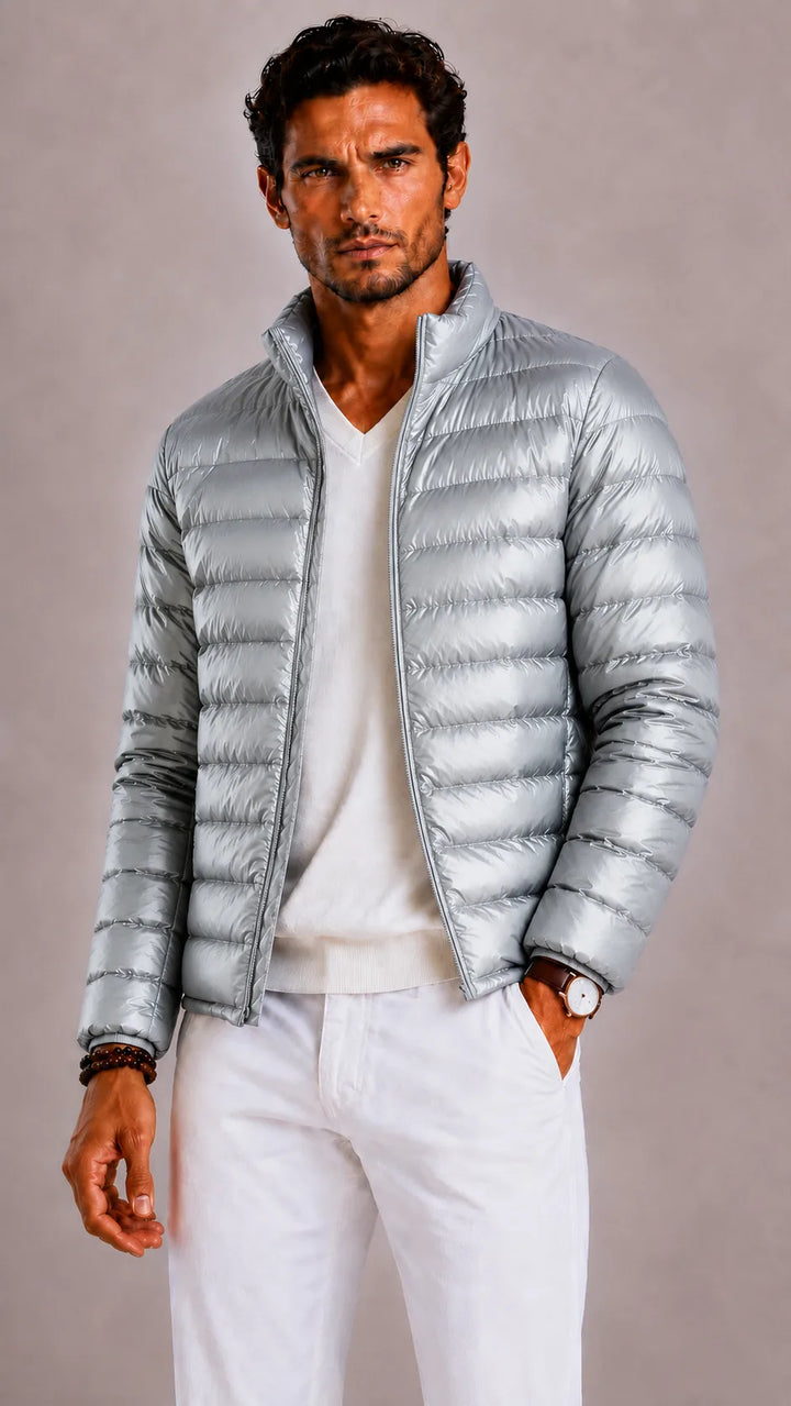 Puffer jacket met quilted design