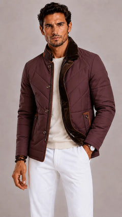 Puffer jacket met quilted structuur