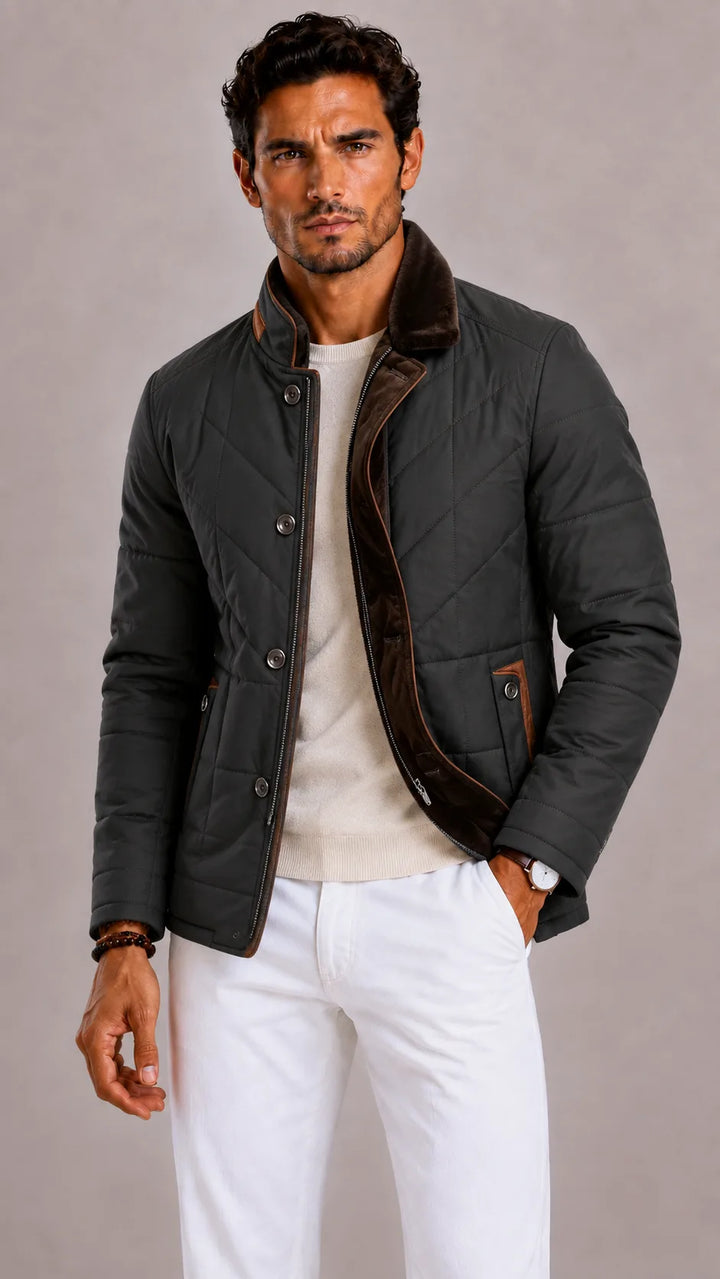 Puffer jacket met quilted structuur