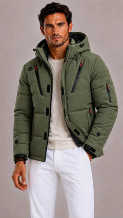 Puffer jacket met capuchon