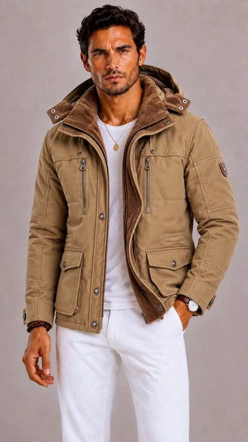 Parka met functionele zakken